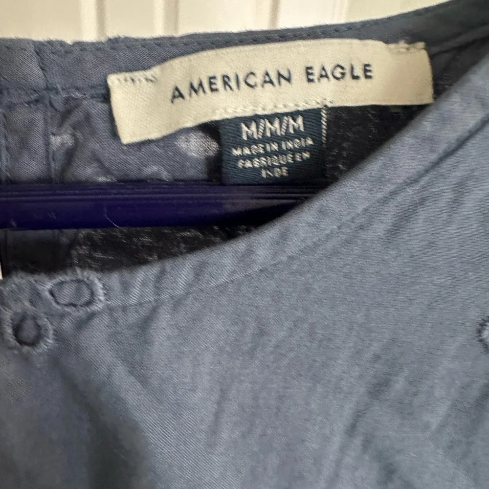 American Eagle Outfitters Navy Eyelet Blouse